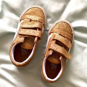 Gold glitter Vans Toddler size 9